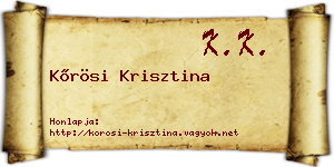 Kőrösi Krisztina névjegykártya