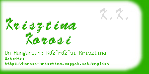krisztina korosi business card